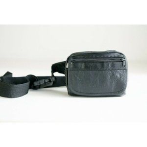 Vintage Black Leatherette Cannon Camera Case or Belt Bag